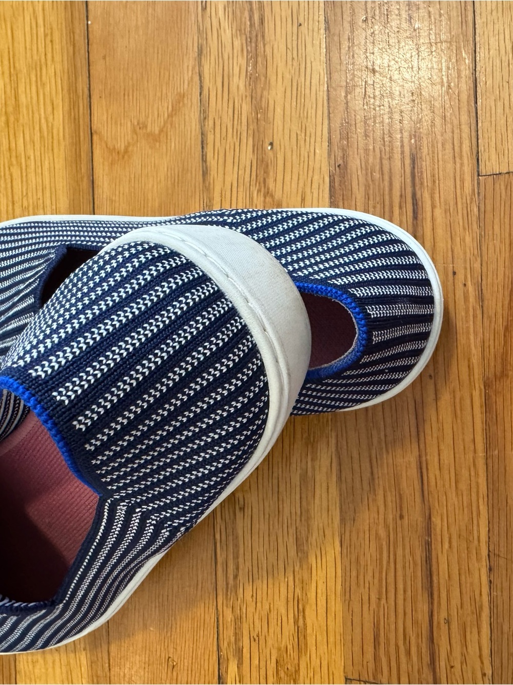 Rothy’s the original slip on sneaker navy and white stripe- size 9.5 - Picture 3 of 5